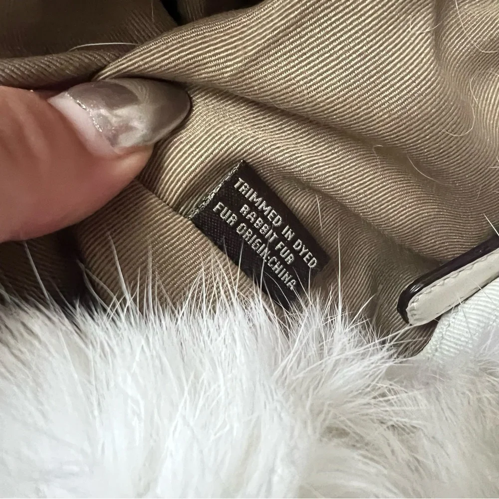 VINTAGE COACH White Fur Trimmed Nylon and Leather SoHo Bag 🤍✨ *rare*